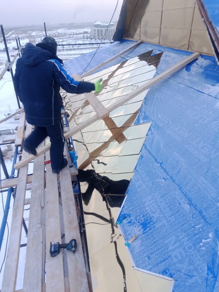 Устройство кровли здания «Центральный Храм Буддийского Комплекса в г. Кызыл» Республика Тыва